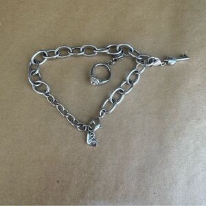 Swarovski Crystal Classic Charm Bracelet Key and Crystal Ring Charm Bridal